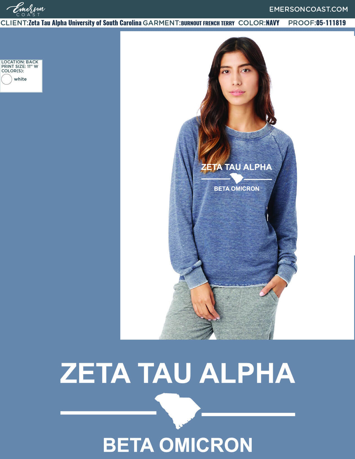 05-111819 Zeta Tau Alpha University of South Carolina Sweatshirts 2019 -01