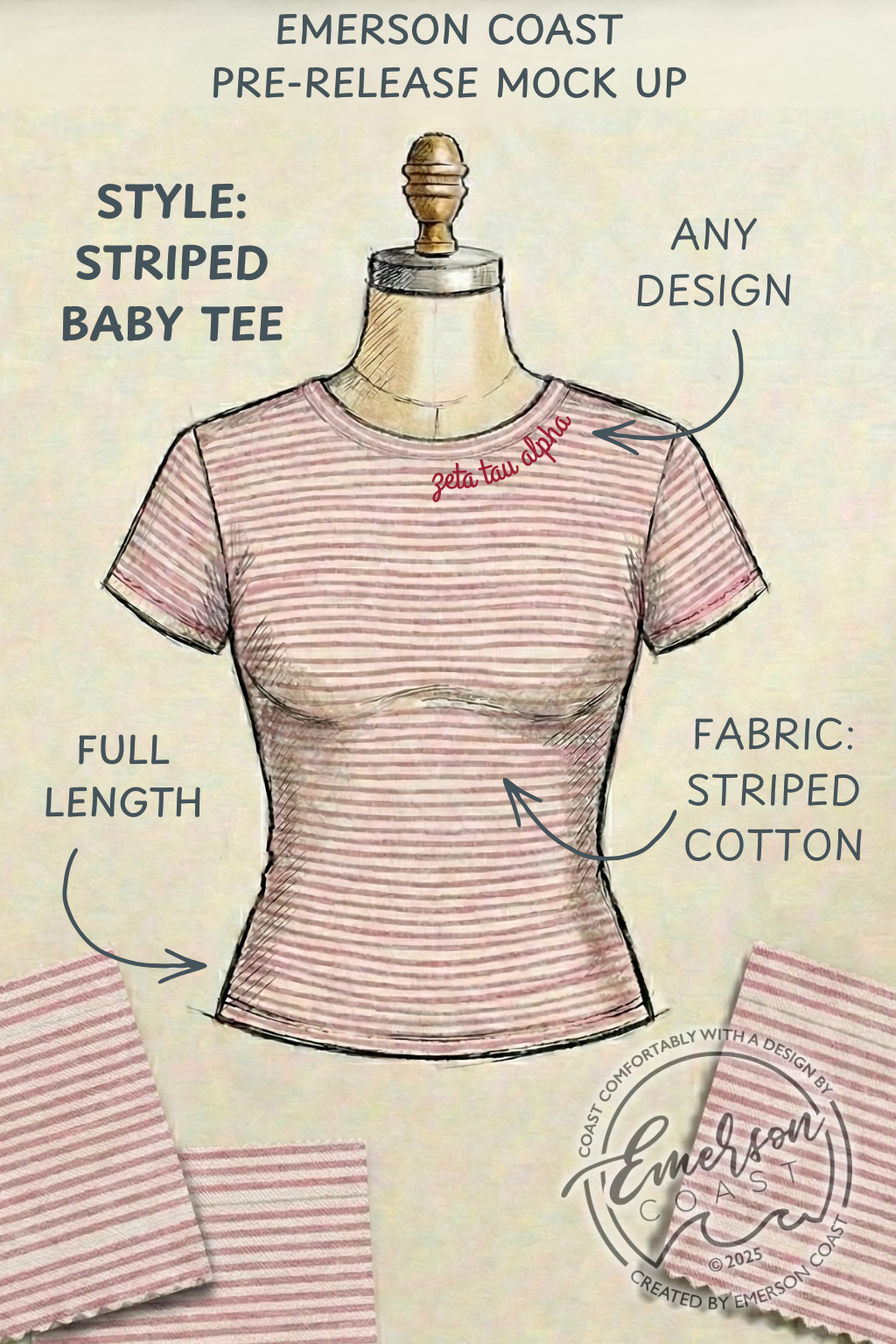 Emerson Coast Striped Baby Tee