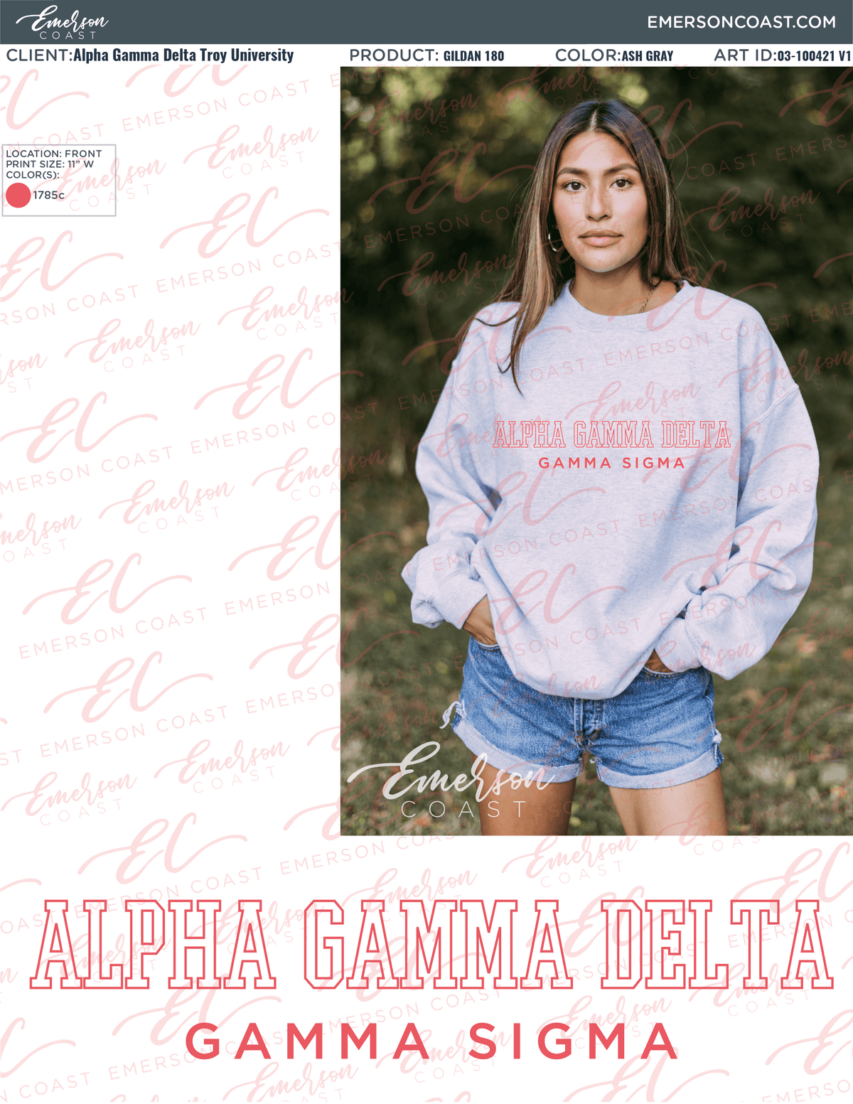 03-100421 Alpha Gamma Delta Troy University Crewneck 2021-01