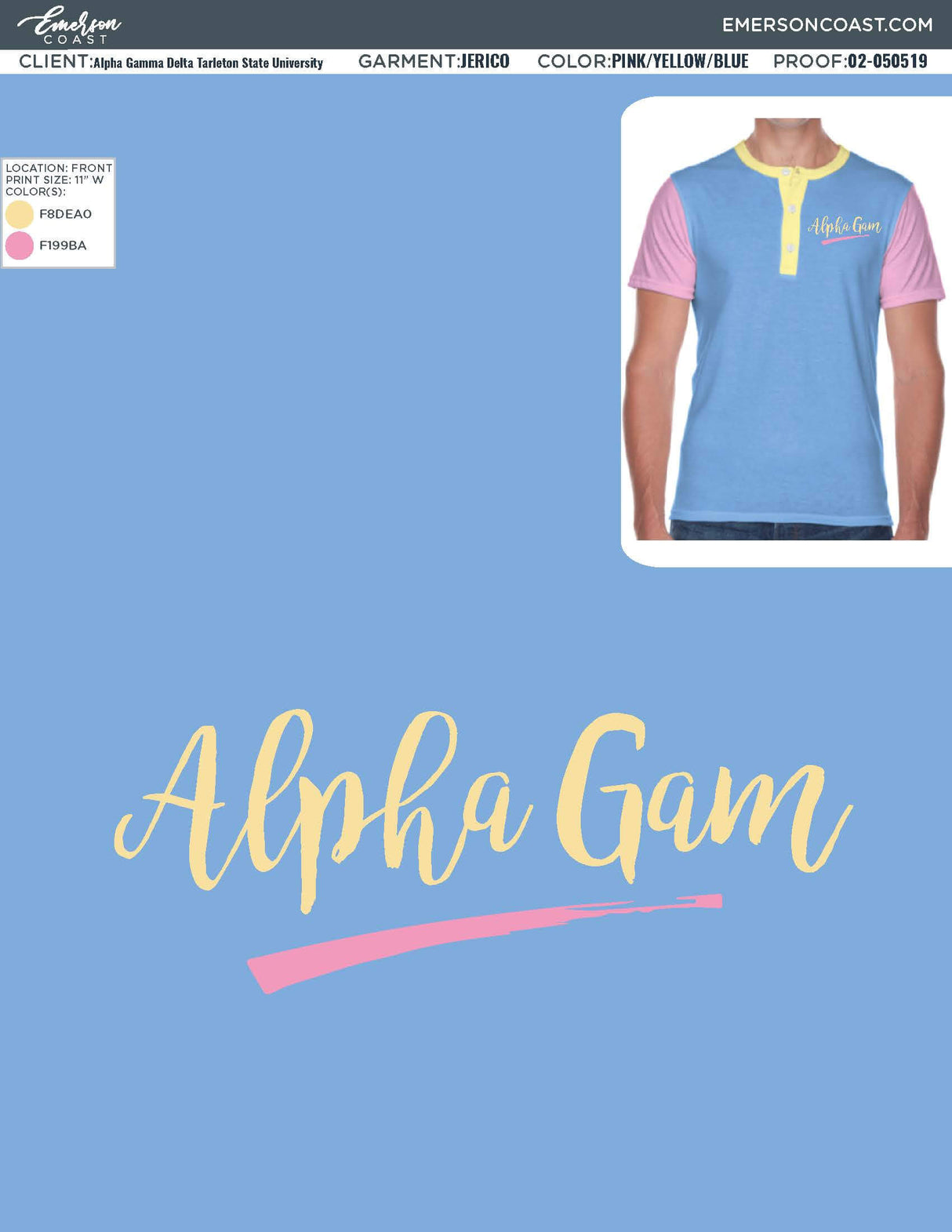 02-050519 Alpha Gamma Delta Tarleton State University Retro Henley 2019
