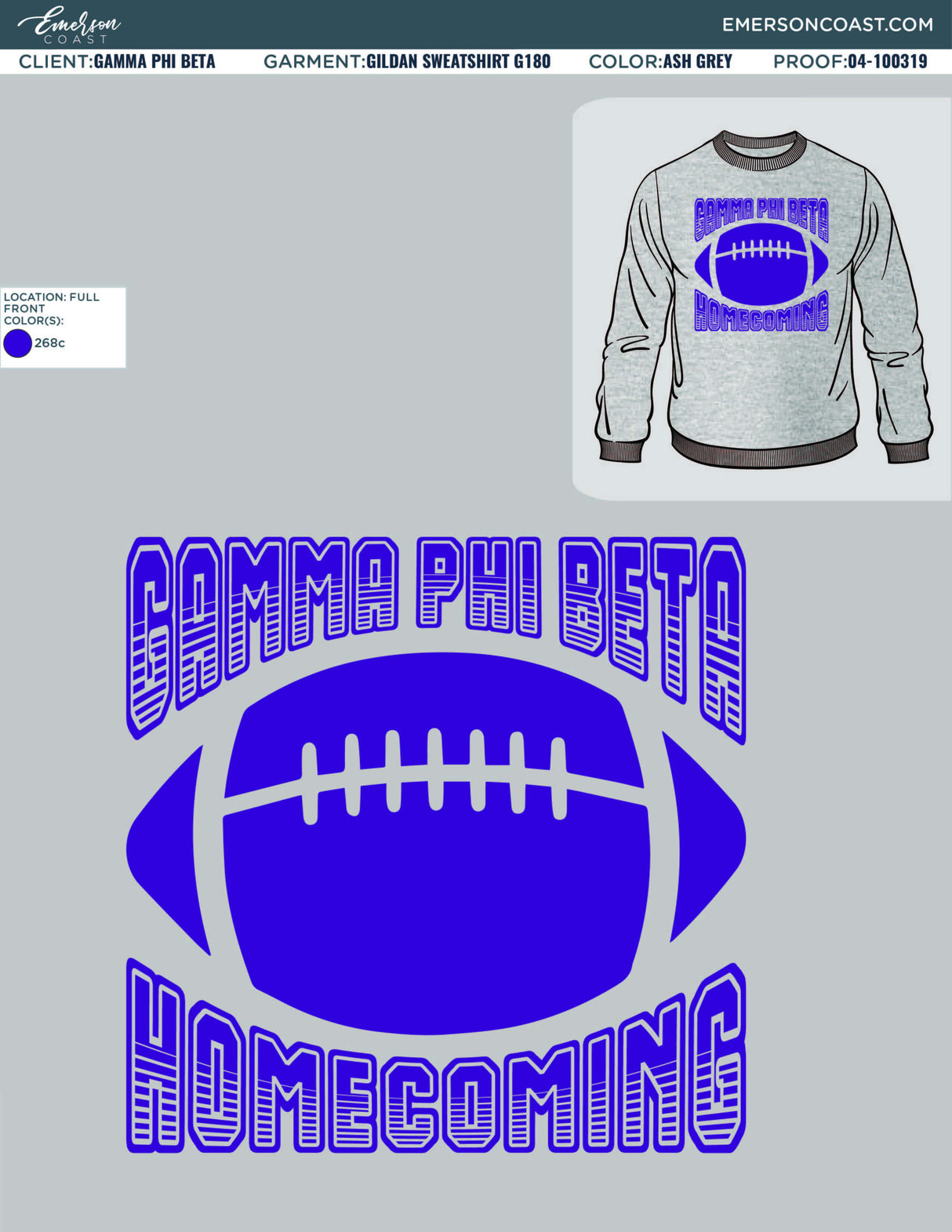 04-100319 Gamma Phi Beta Kansas State University Homecoming Sweatshirts 2019-01