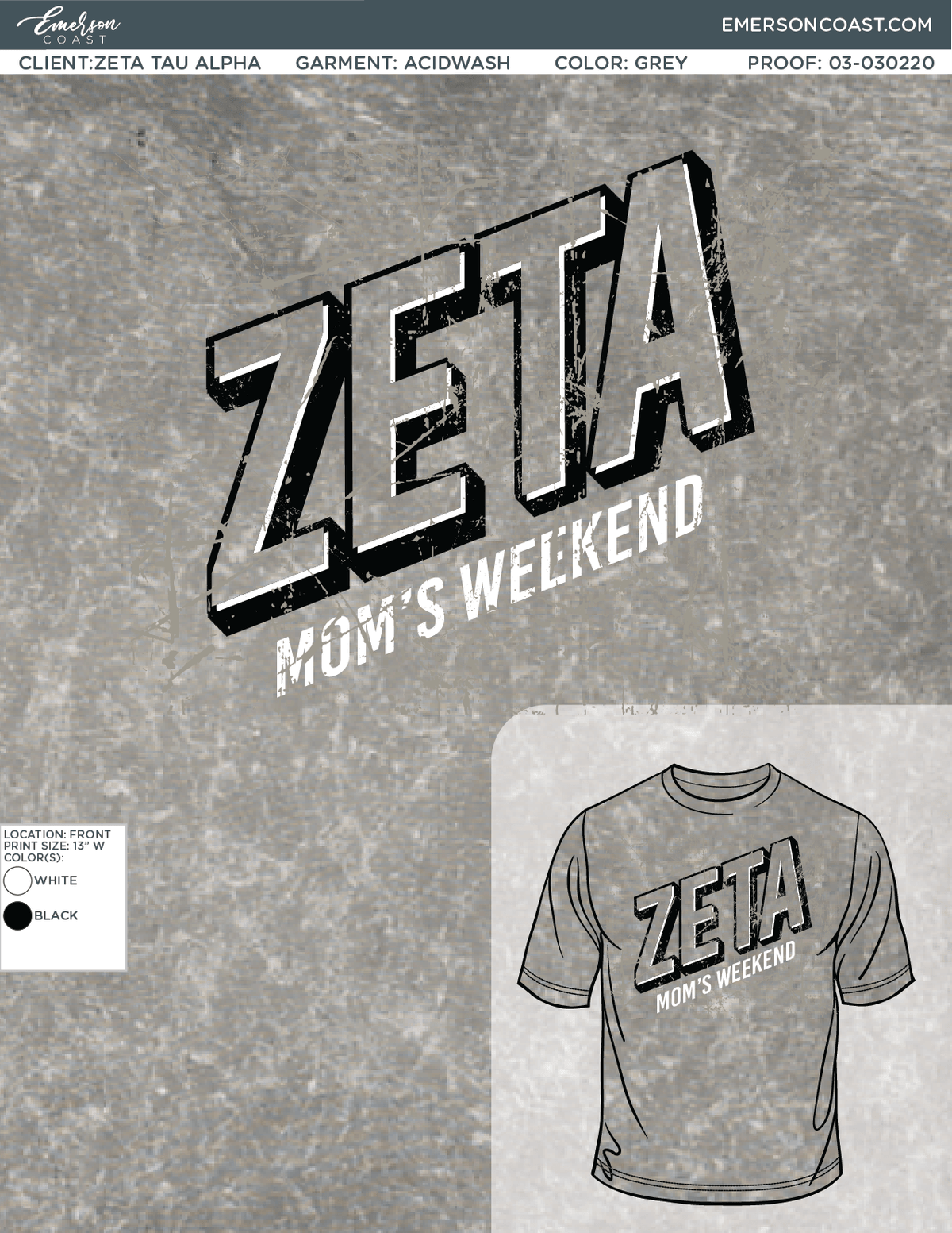 03-030220 Zeta Tau Alpha Miami University Mom's Weekend 2020 T-SHIRT