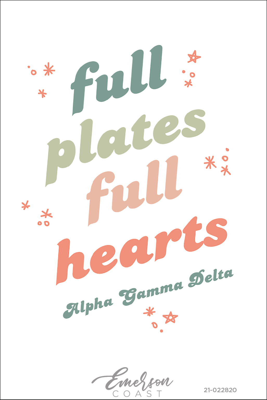 Alpha Gamma Delta Full Plates Full Hearts Philanthropy T-Shirt