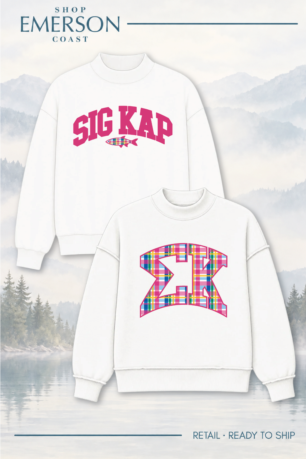 White Lakeside Reversible Mockneck