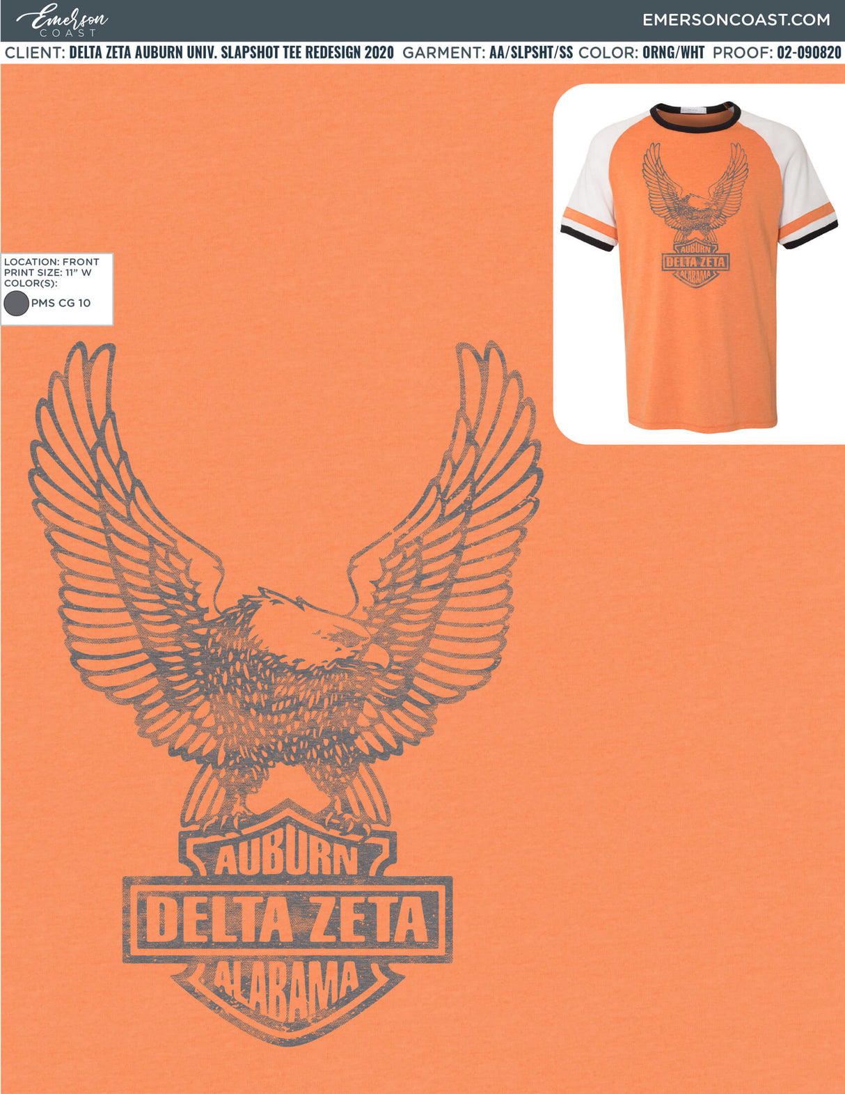 02-090820 Delta Zeta Auburn University Slapshot tee  2020