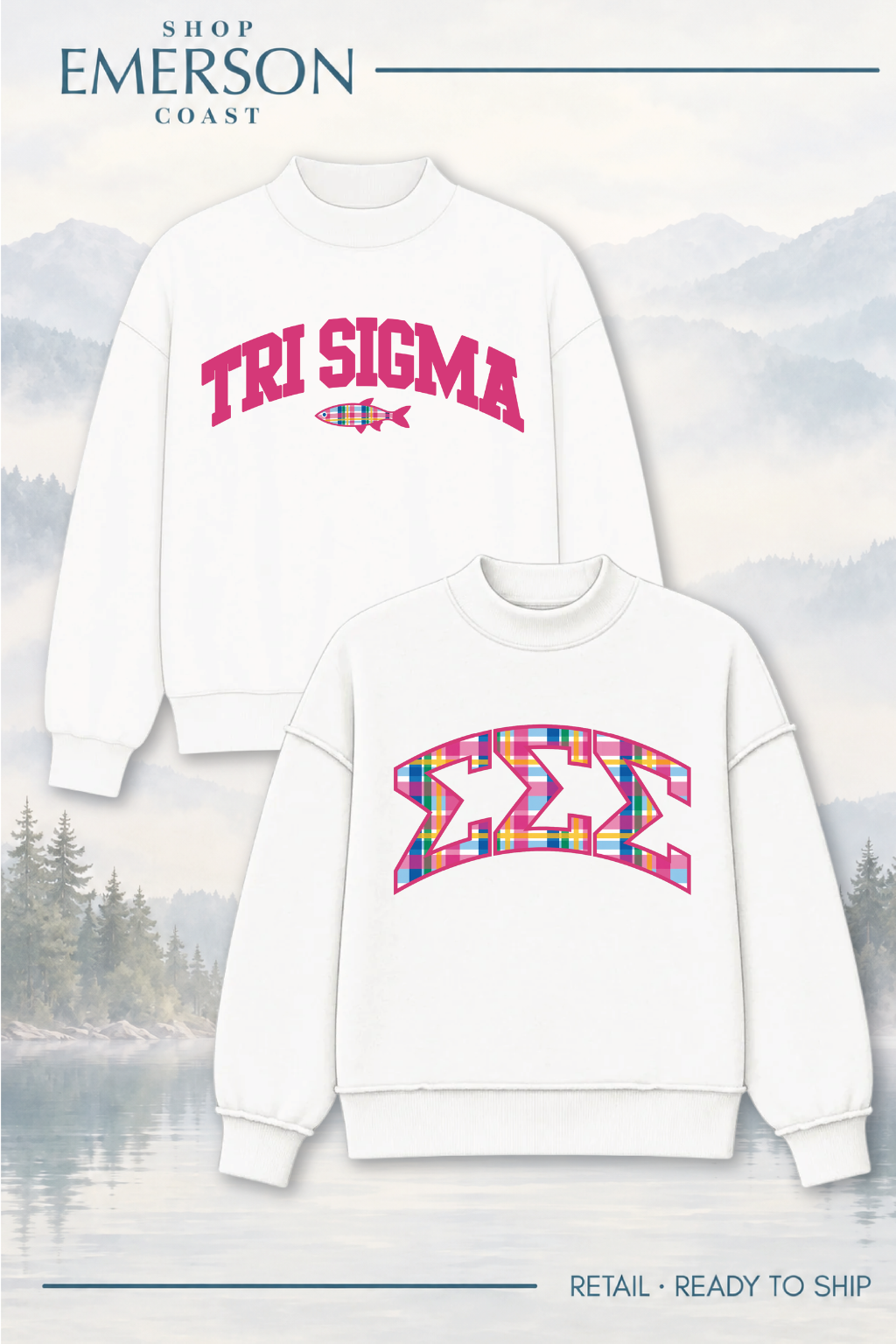 White Lakeside Reversible Mockneck