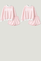 Emerson Coast Light Pink Striped Mock Neck and Shorts Set