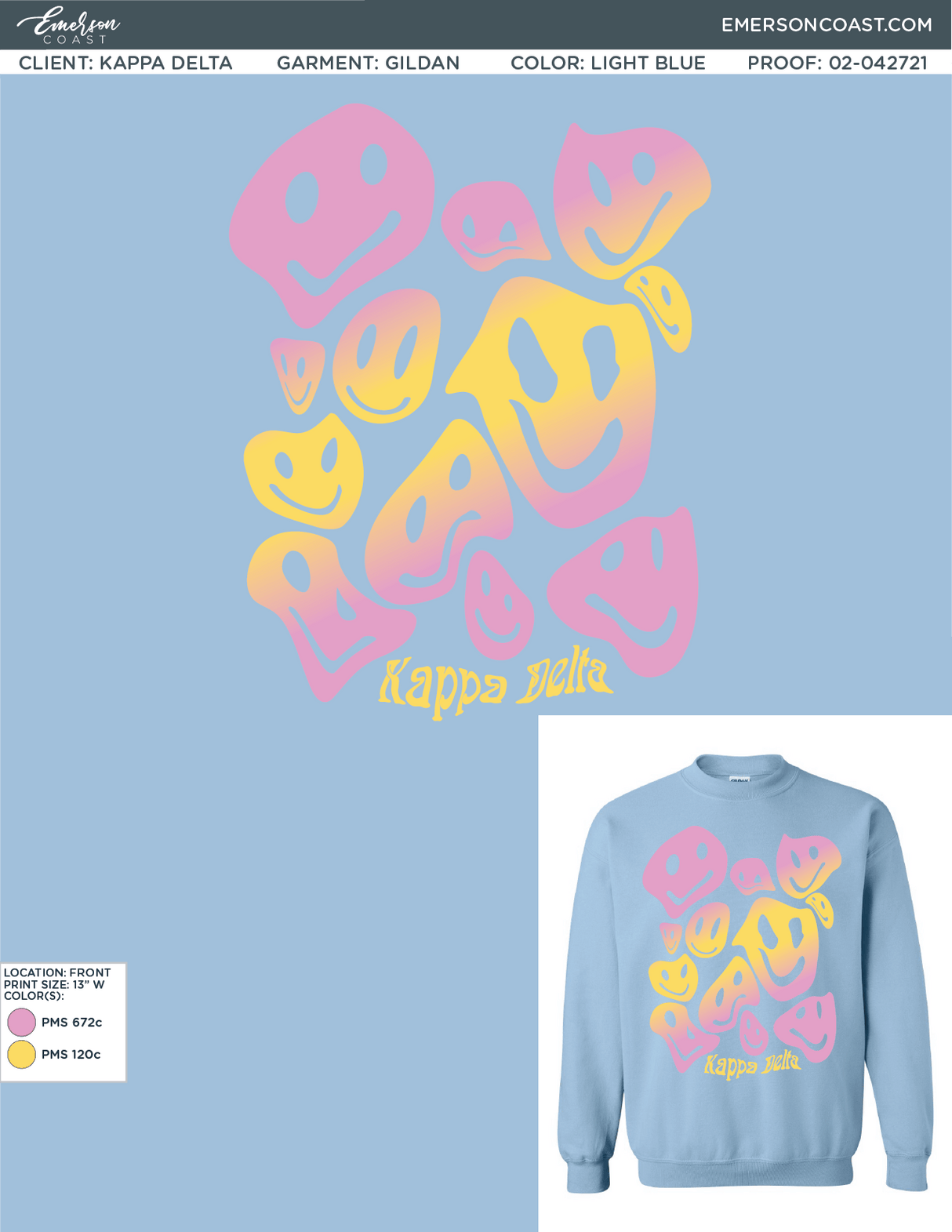 02-042721 Kappa Delta University of Georgia Blue Sweatshirt 2021-01