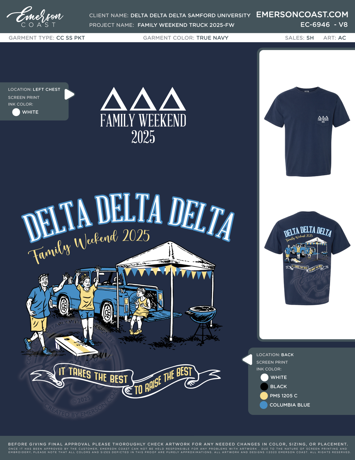 EC-6946 Delta Delta Delta Samford University Family Weekend Truck 2025-FW
