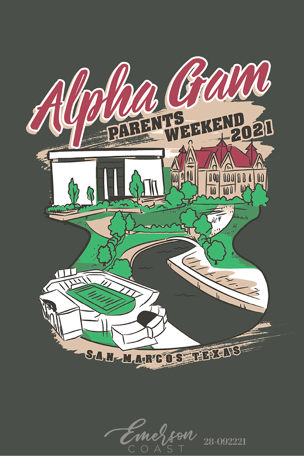 Alpha Gamma Delta Texas State University Parents Weekend T-Shirt