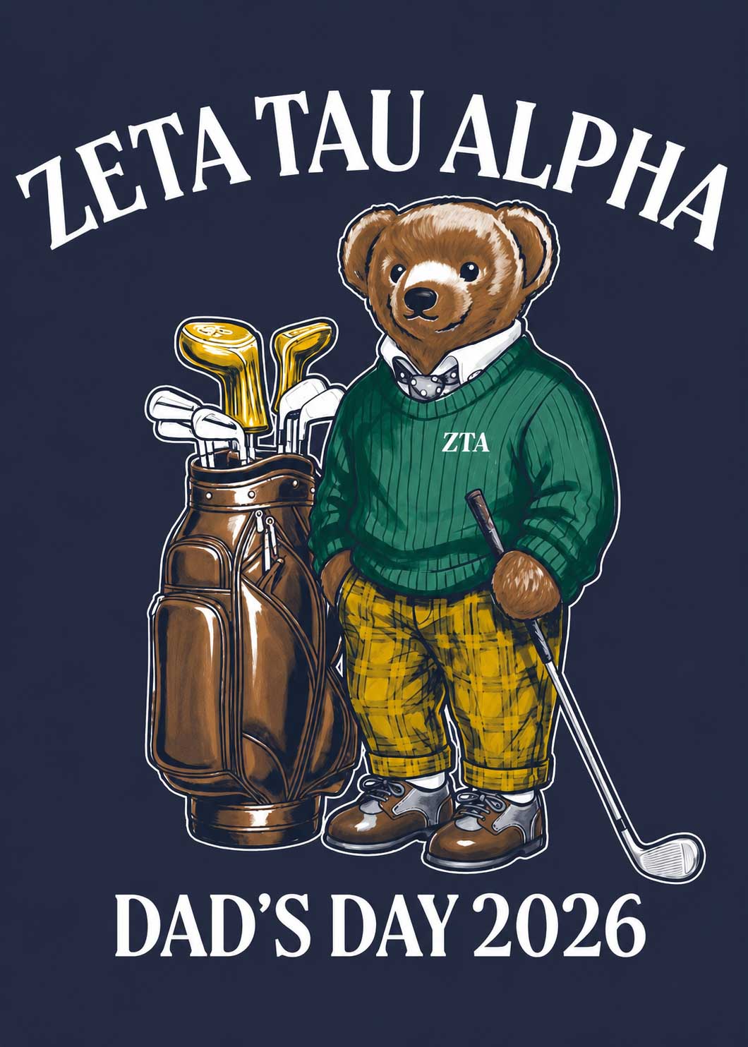 Zeta Tau Alpha Playful & Sporty Dad's day Tshirt