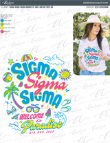 Tri Sigma Welcome to Paradise Bid Day Tee