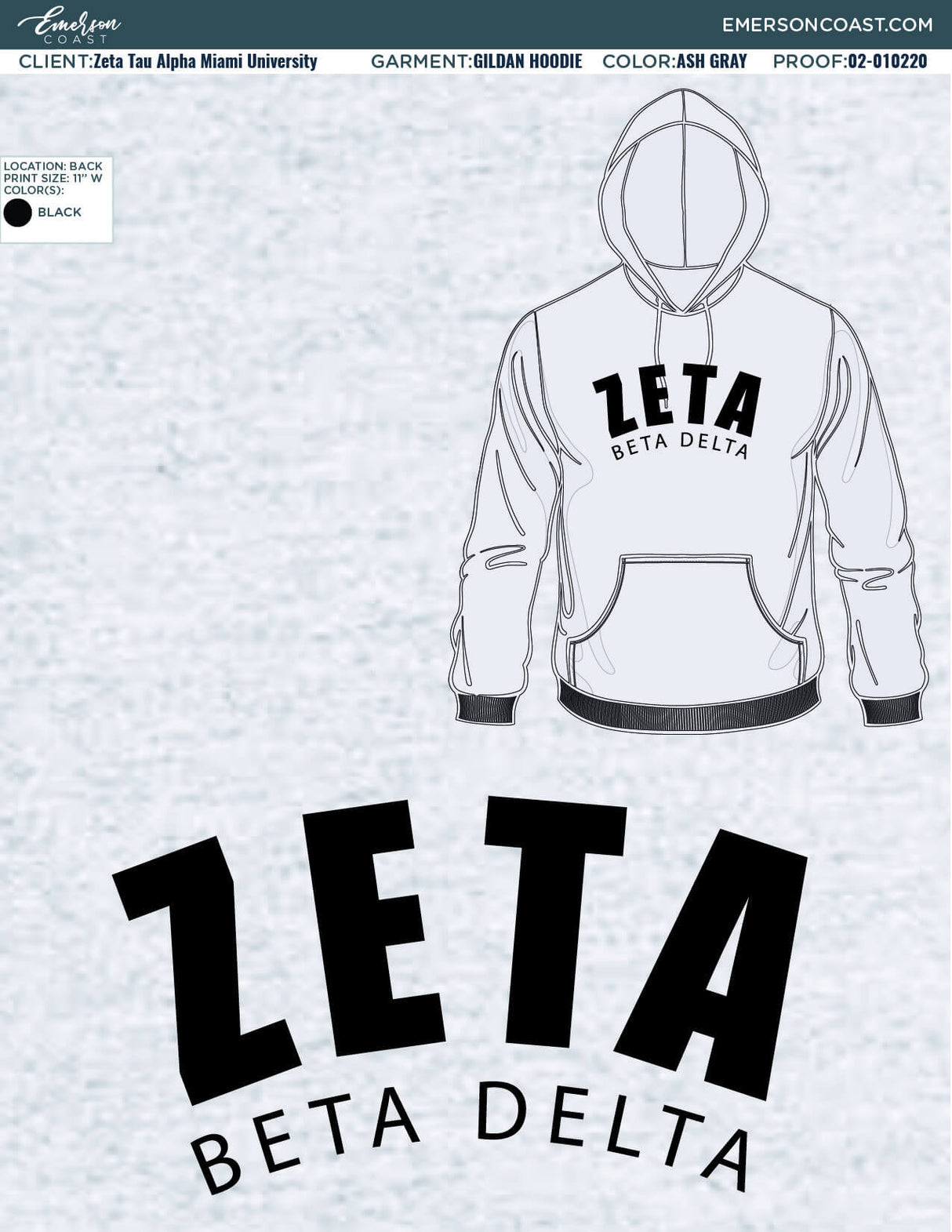 02-010220 Zeta Tau Alpha Miami University Classic Hoodie 2020-01