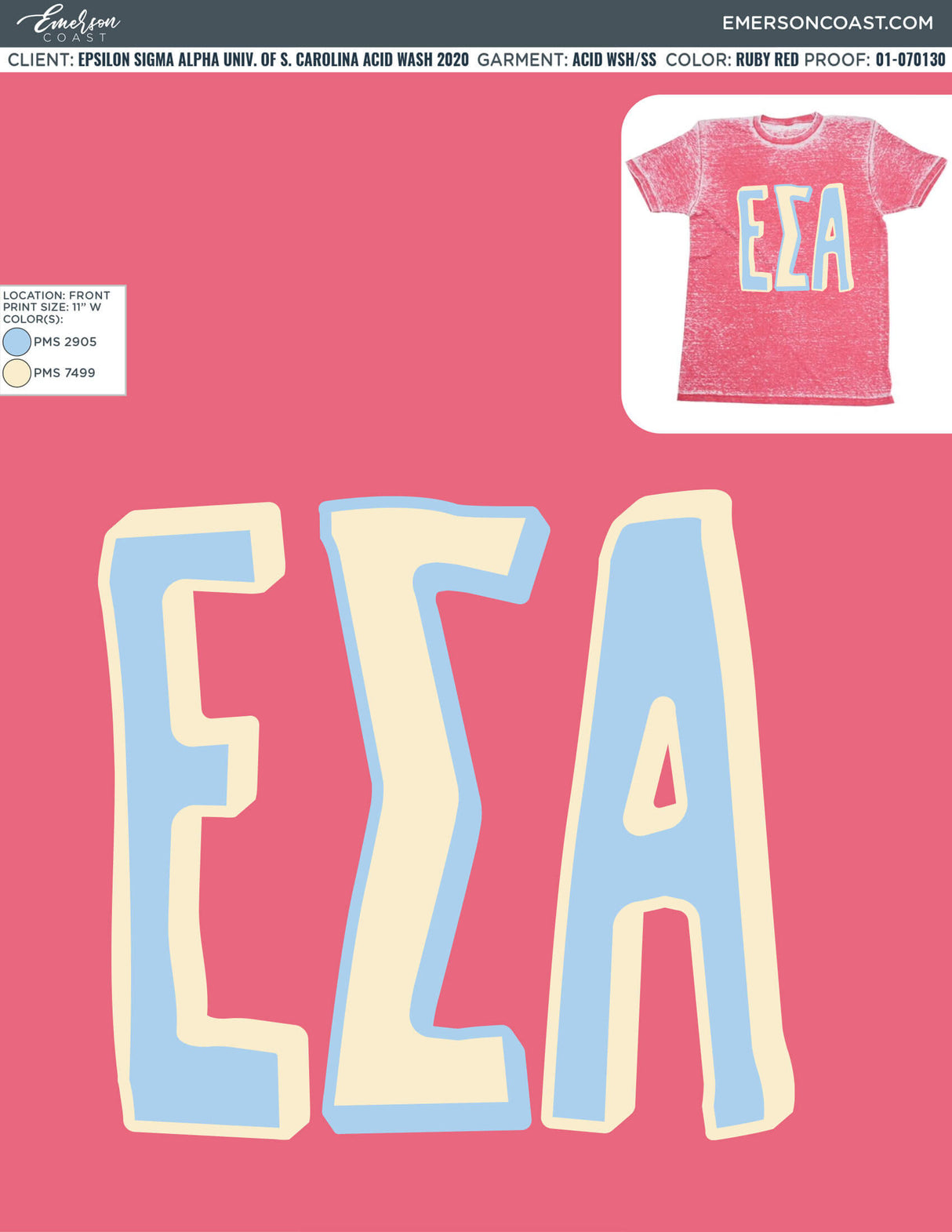 01-070130 Epsilon Sigma Alpha University of South Carolina Acid Wash 2020
