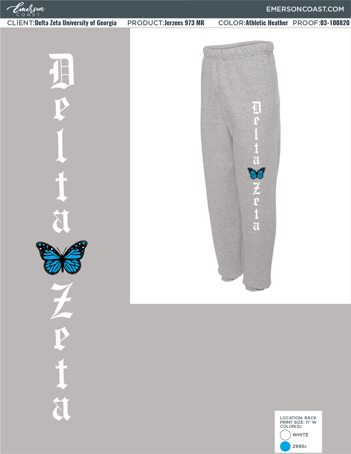 03-100820 Delta Zeta University of Georgia Sweatpants 2020-01