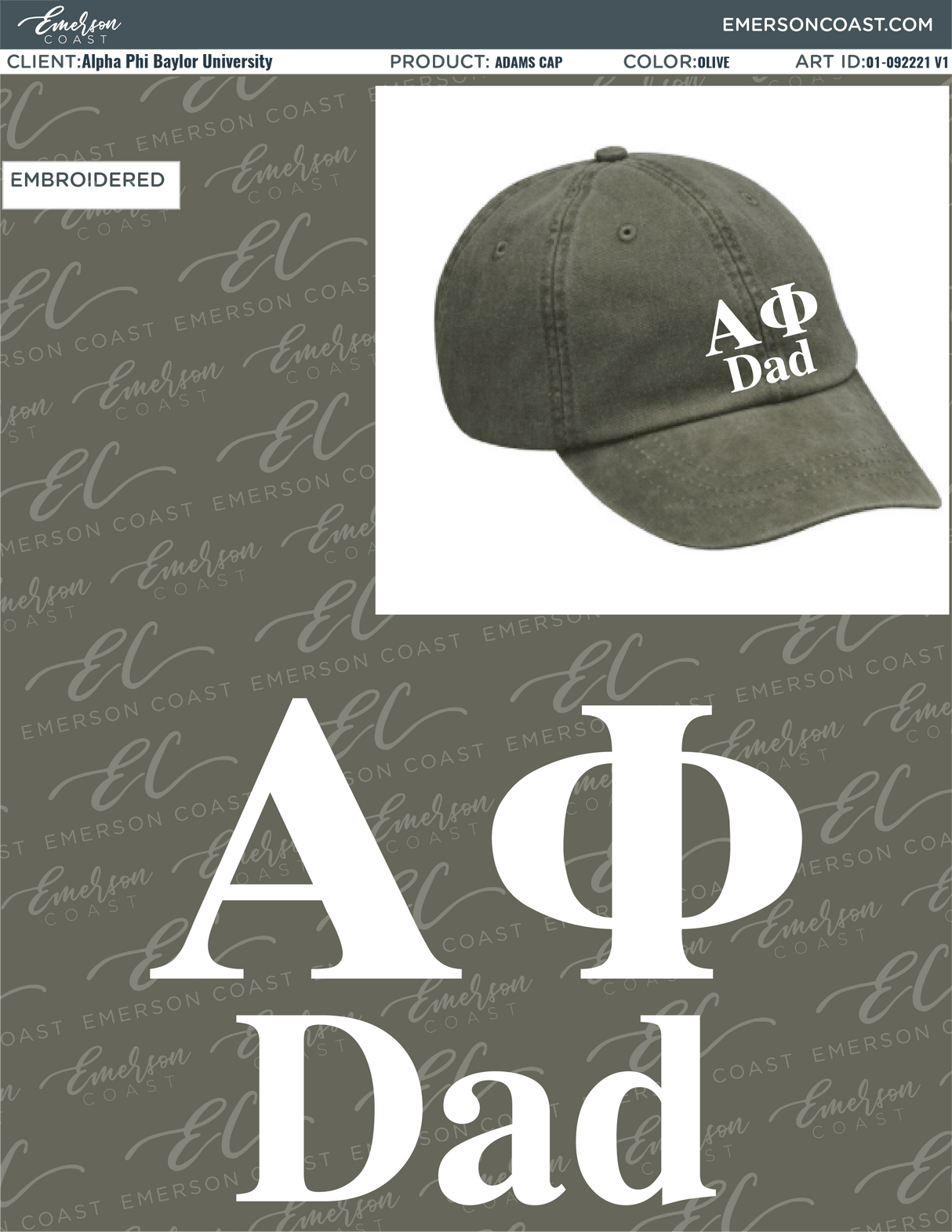 01-092221 Alpha Phi Baylor University Dad's Day Hat 2021-01