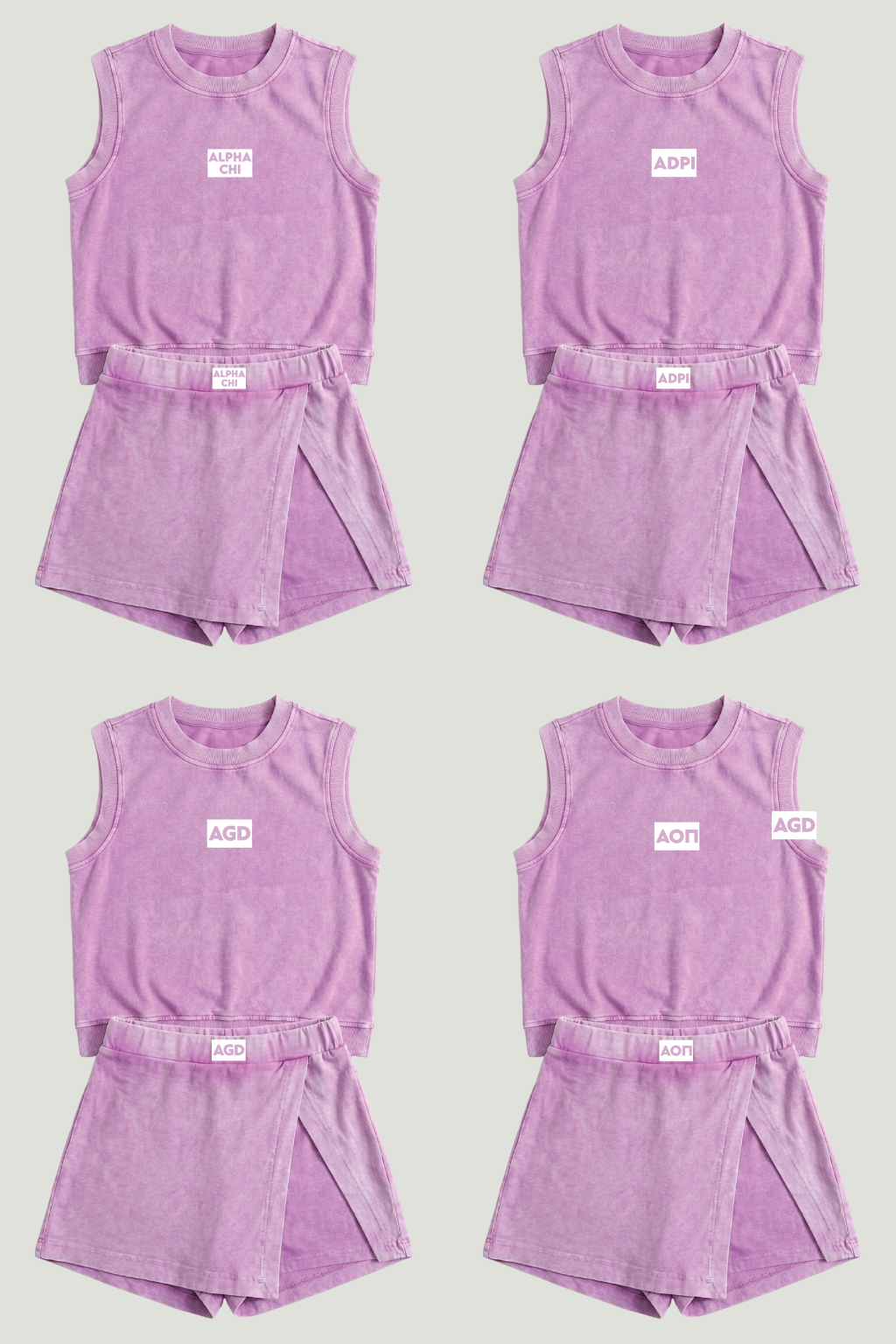 Phi Mu Work Week Lilac Varsity Skort Set