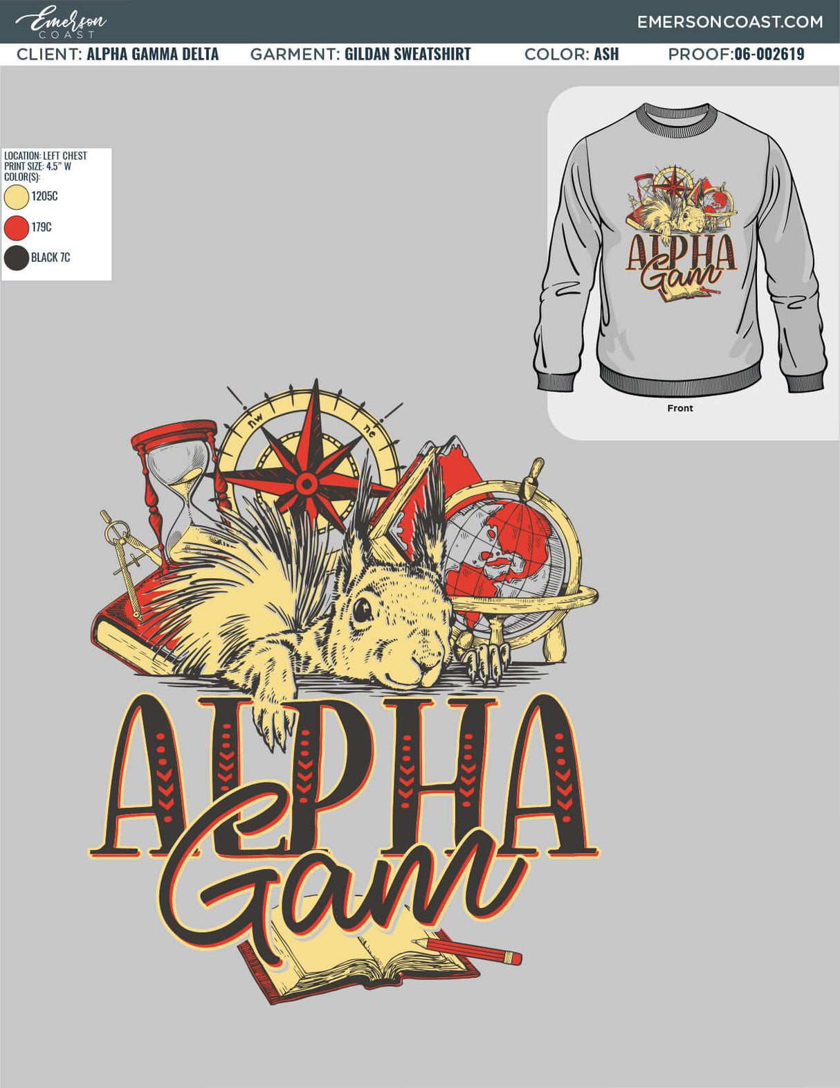 06-032619 Alpha Gamma Delta Florida State University Sweatshirt 2019