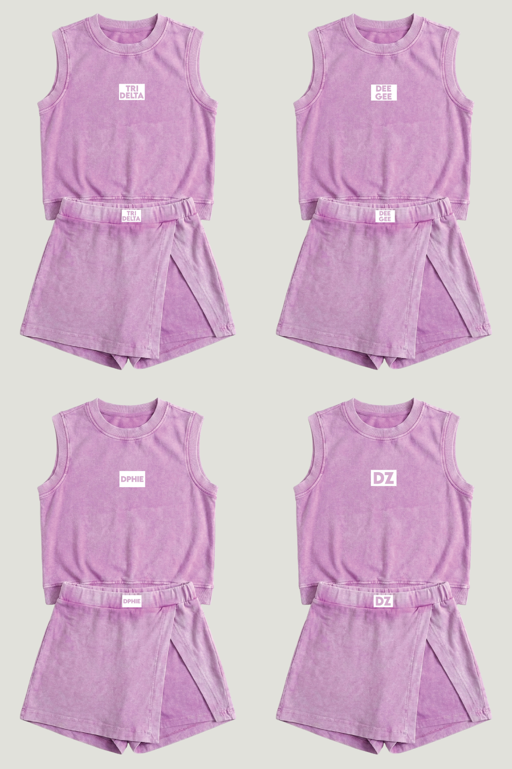 Phi Mu Work Week Lilac Varsity Skort Set