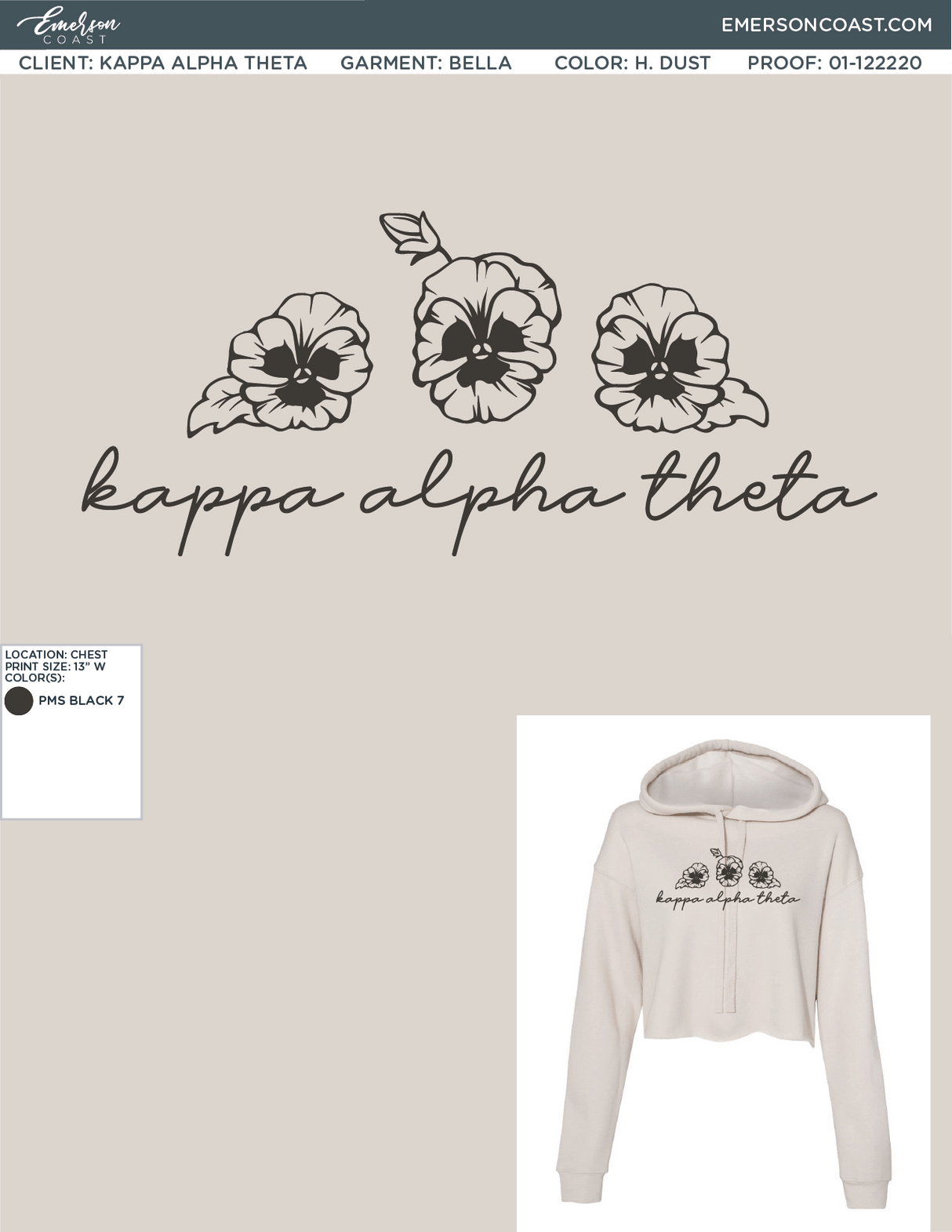 01-122220 Kappa Alpha Theta George Washington University Hoodie 2020-01