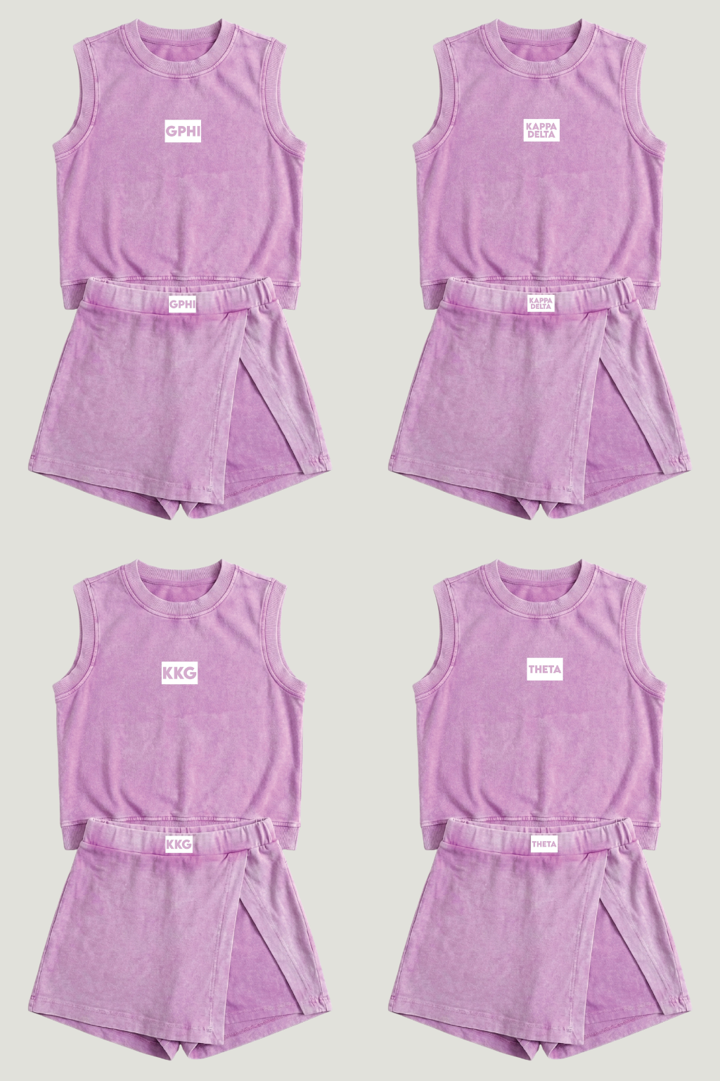 Phi Mu Work Week Lilac Varsity Skort Set