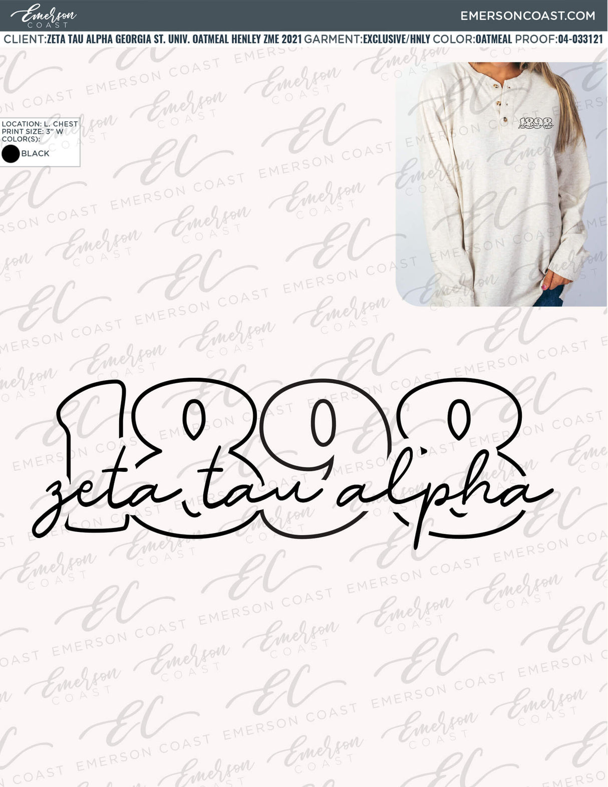 04-033121 Zeta Tau Alpha Georgia State University Oatmeal Henley ZME 2021