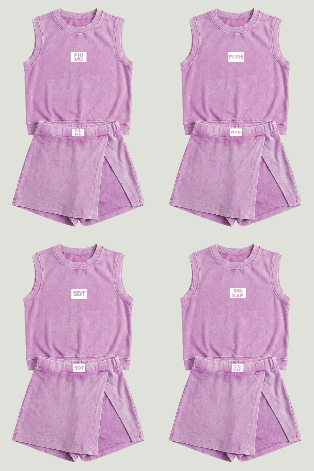 Phi Mu Work Week Lilac Varsity Skort Set
