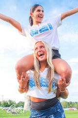 Alpha Delta Pi Blue Repeating Notch Tee