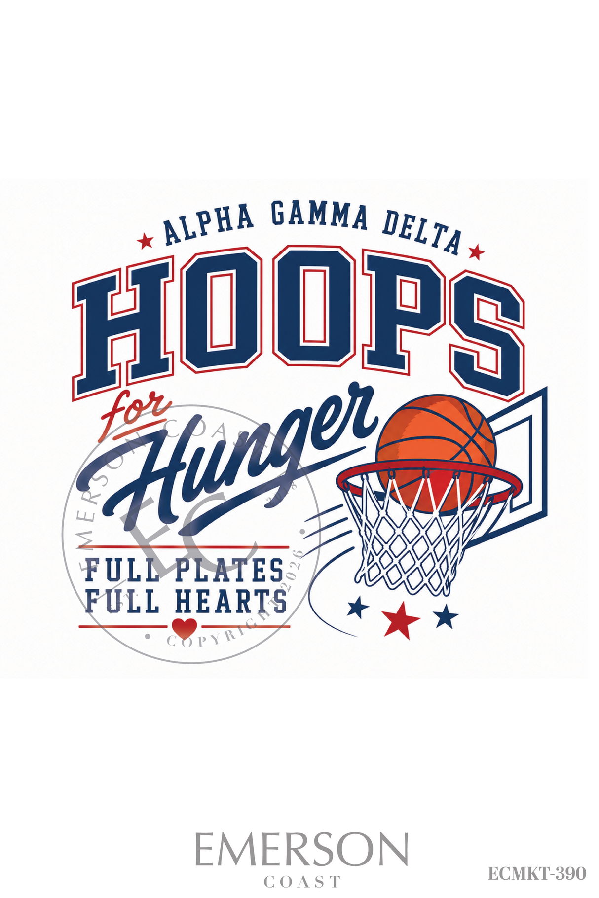 Alpha Gamma Delta Hoops For Hunger T-Shirt