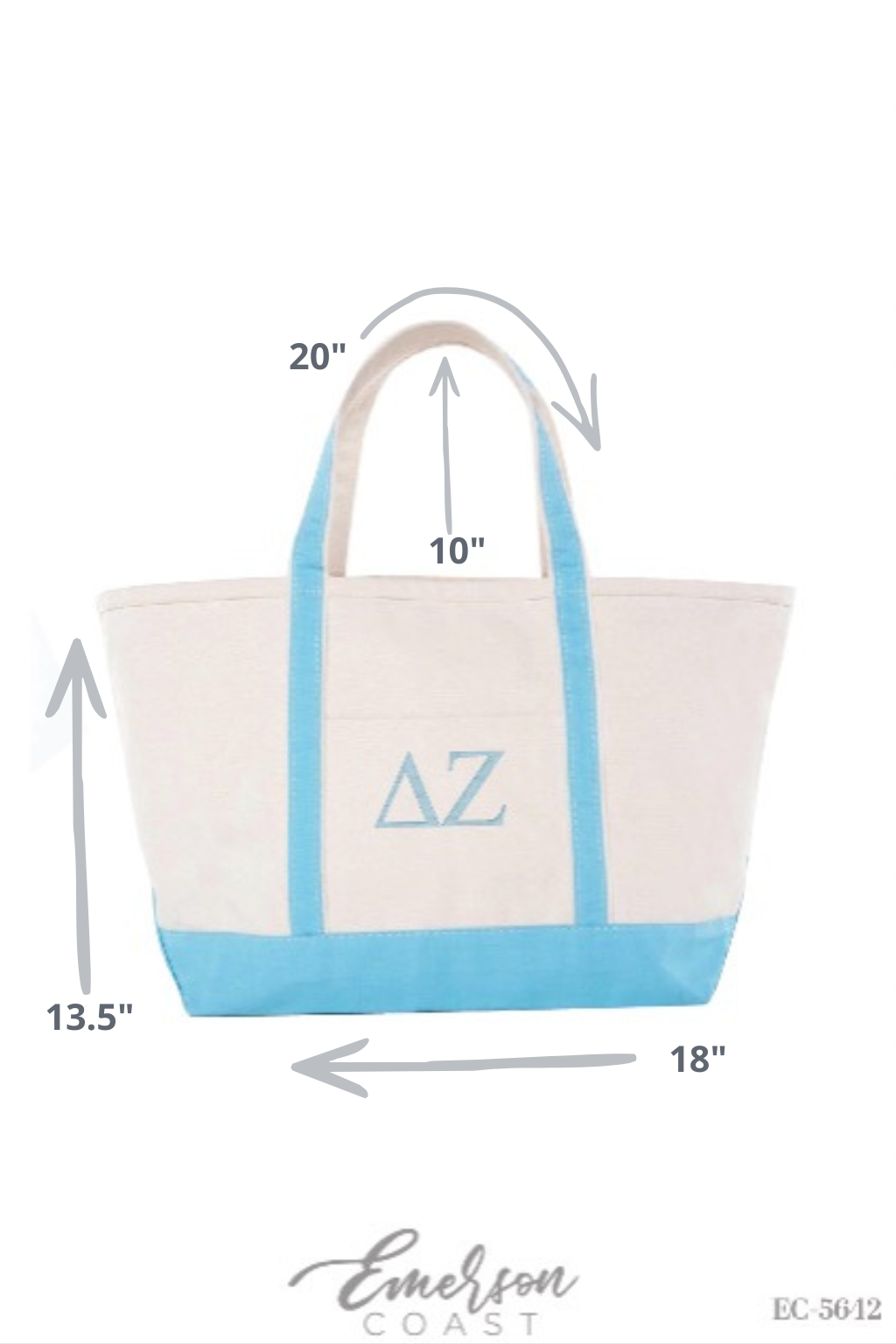 Delta Zeta Teal Bid Day Tote