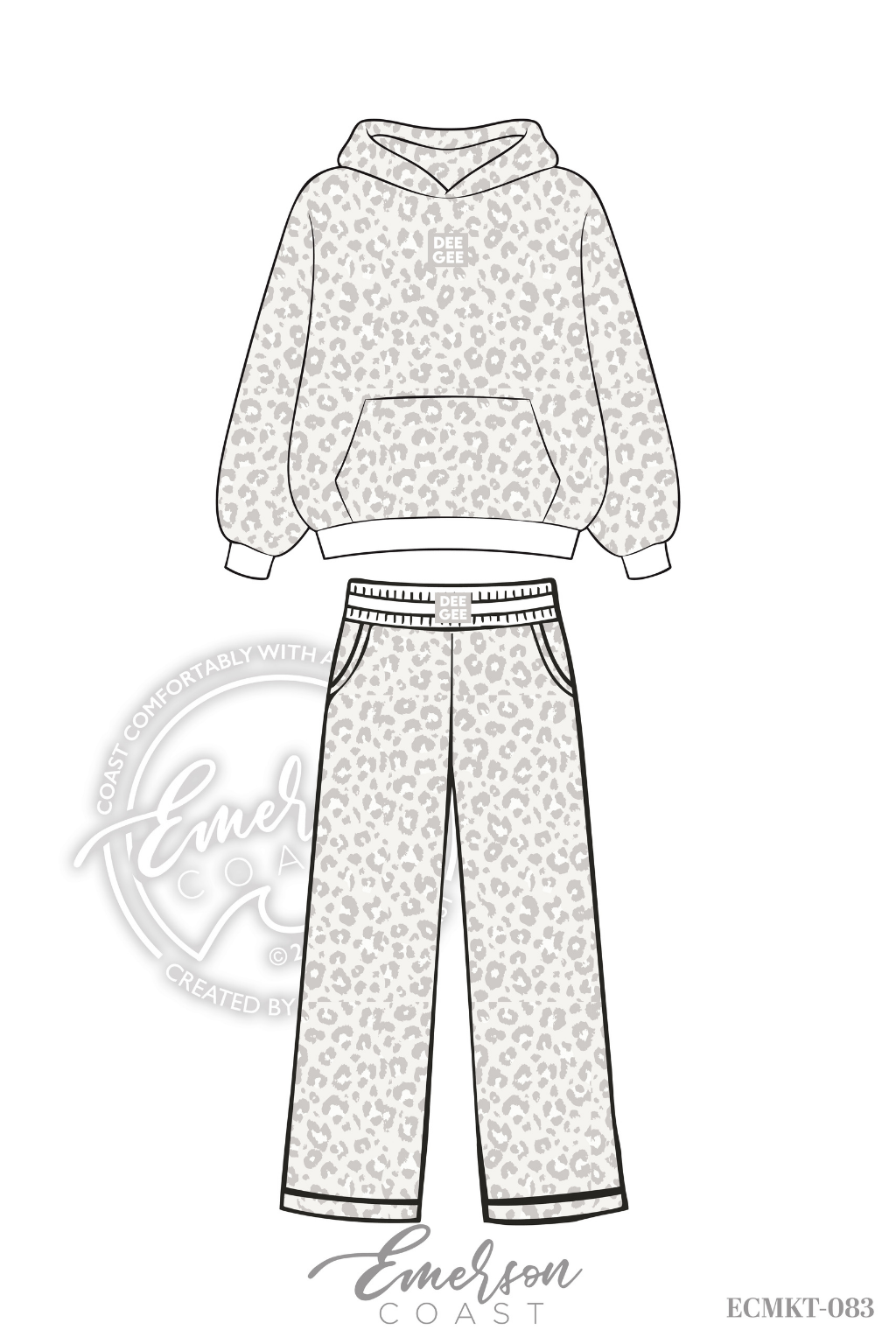 Delta Gamma Leopard Print Hoodie/Pants Set