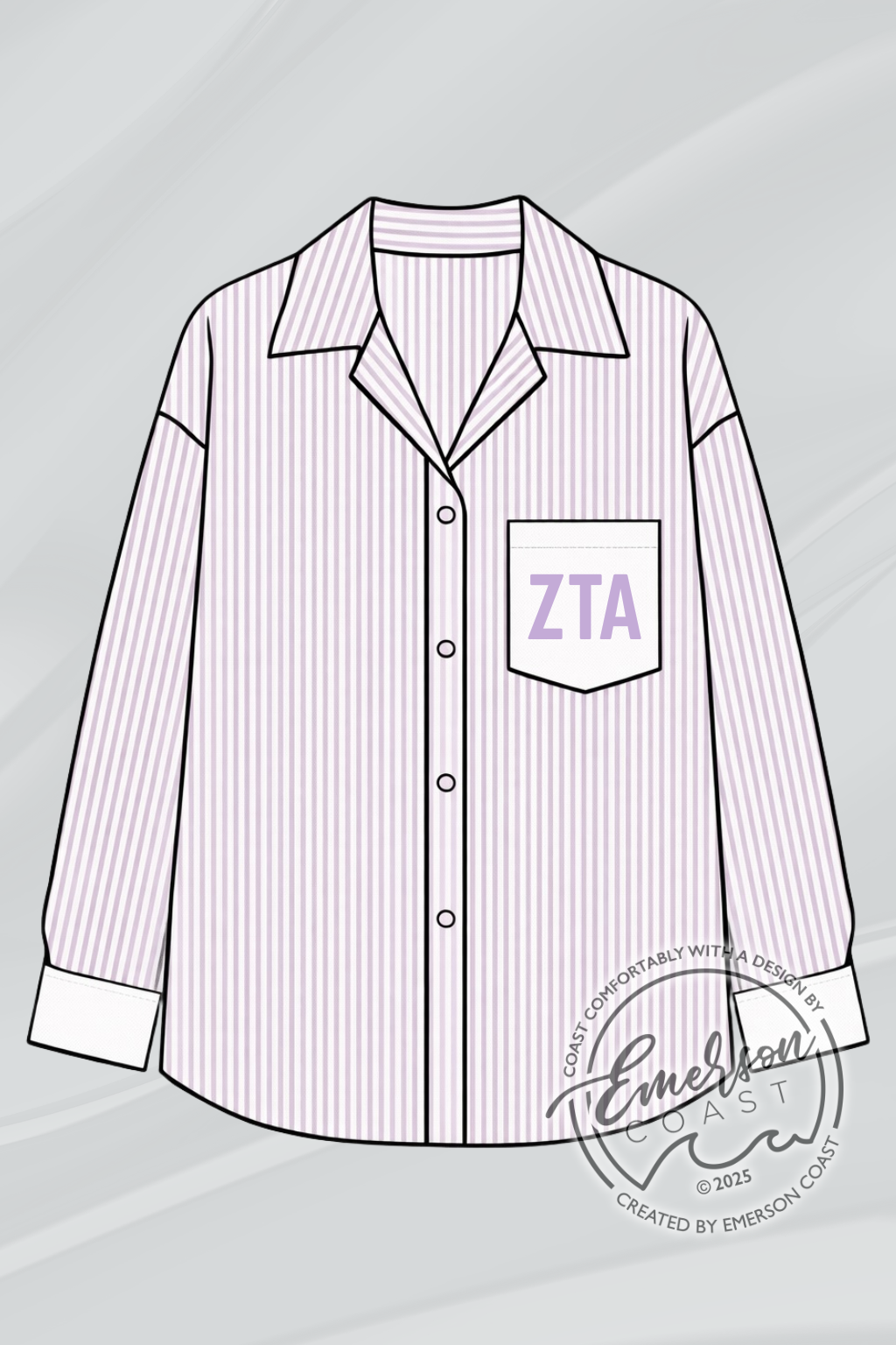 Sorority Lavender Stripe Button Down