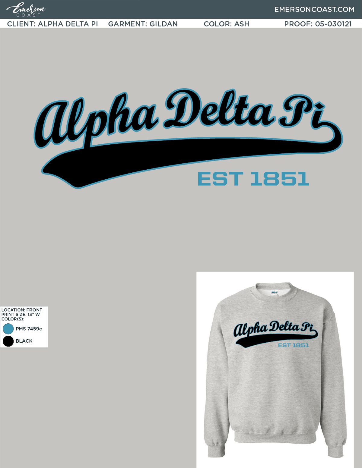 05-030121 Alpha Delta Pi University of South Carolina Sweatshirt 2021-01