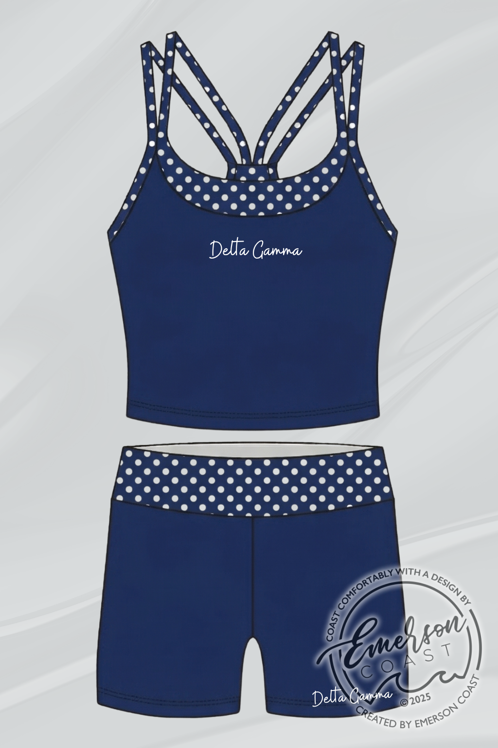 Sorority Navy Polka Dot Athletic Tank Set