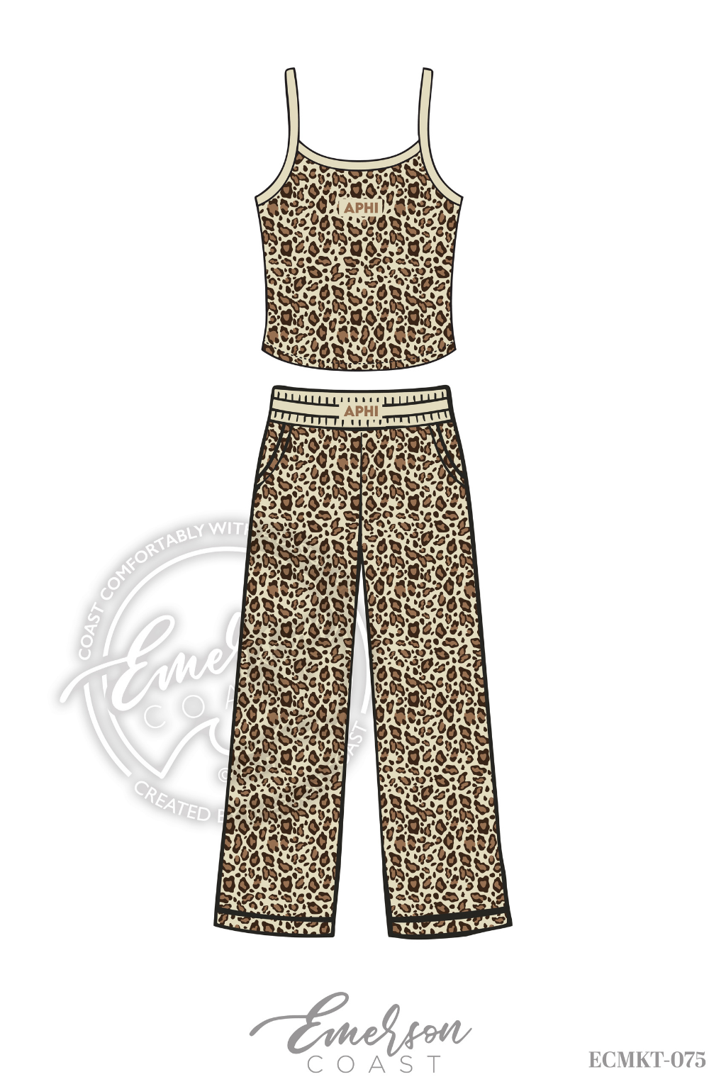 Alpha Phi Cheetah Print Tank/Pants Set
