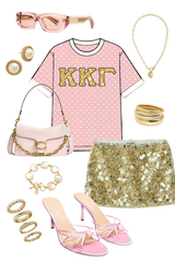 Kappa Kappa Gamma Gold Glitter Polka Dot Greek Letter Jersey