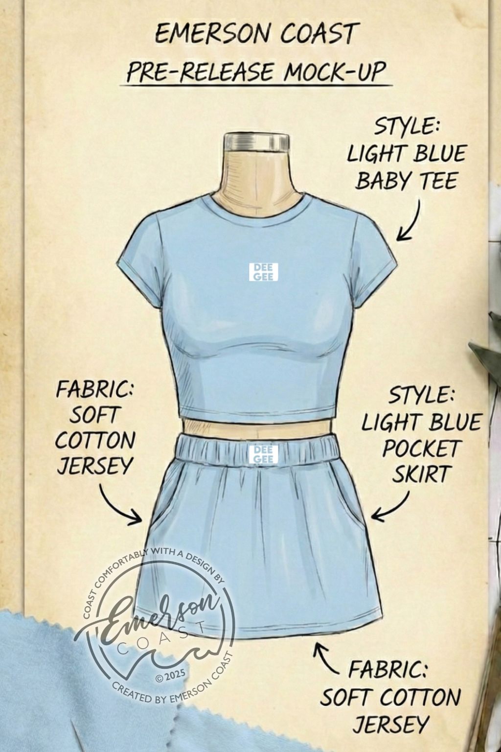 Pre-Release Style: Sorority Athletic Top & Skirt Set