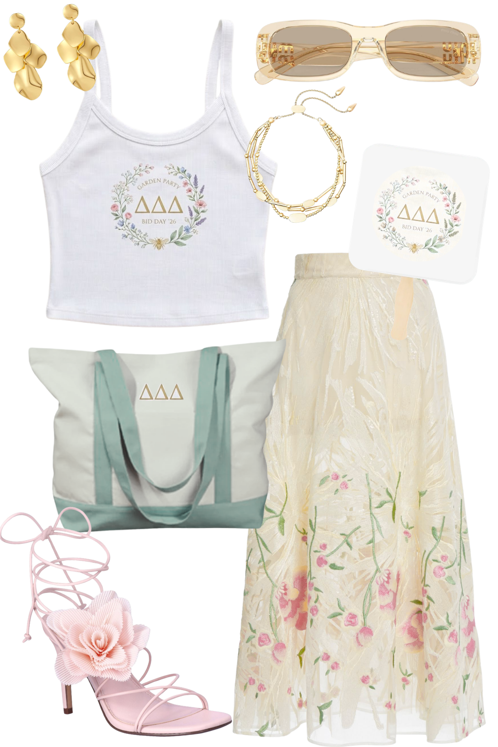 Tri Delta Garden Party Baby Tank