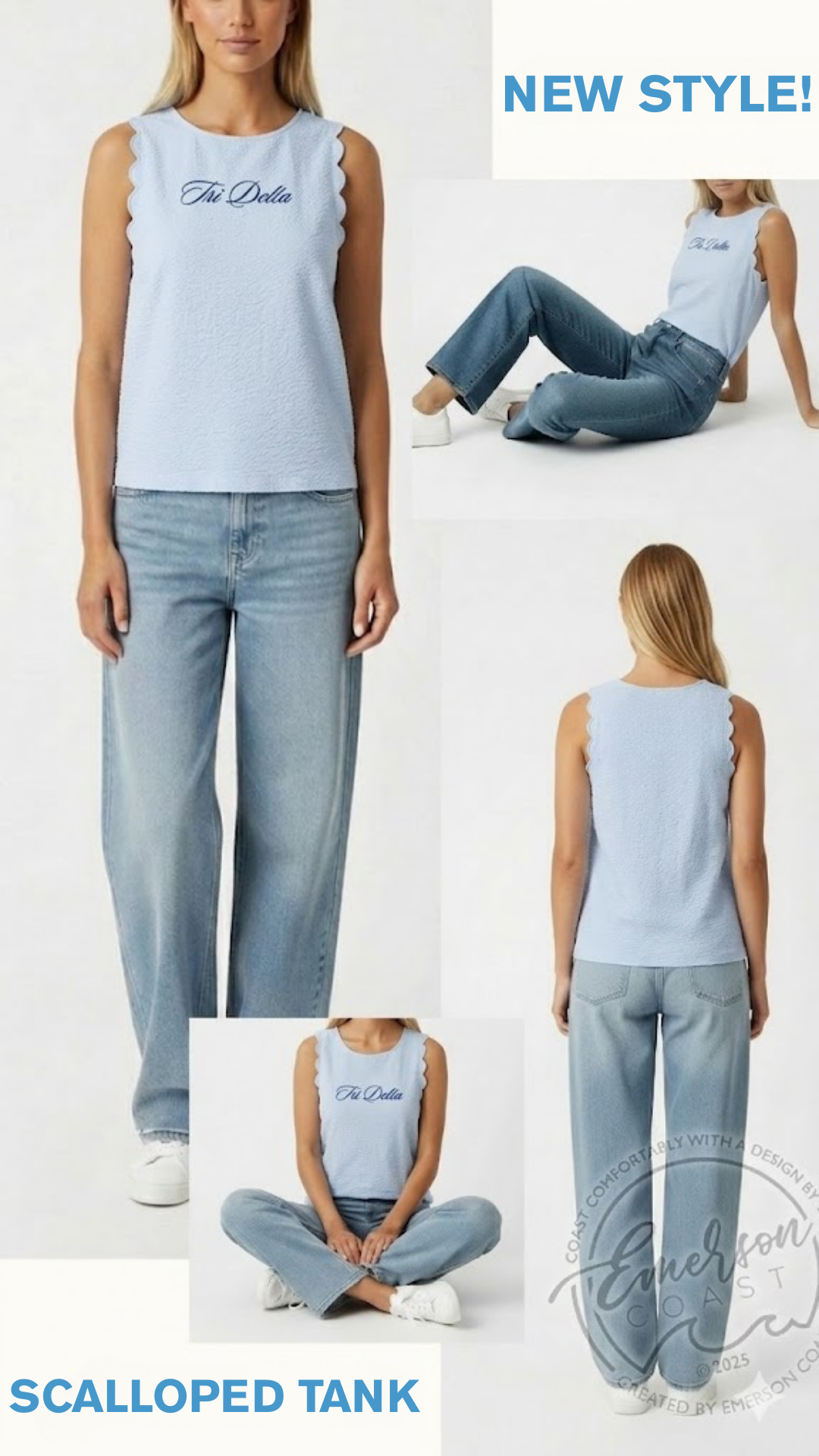 Emerson Coast Exclusive Scalloped Hem Tank