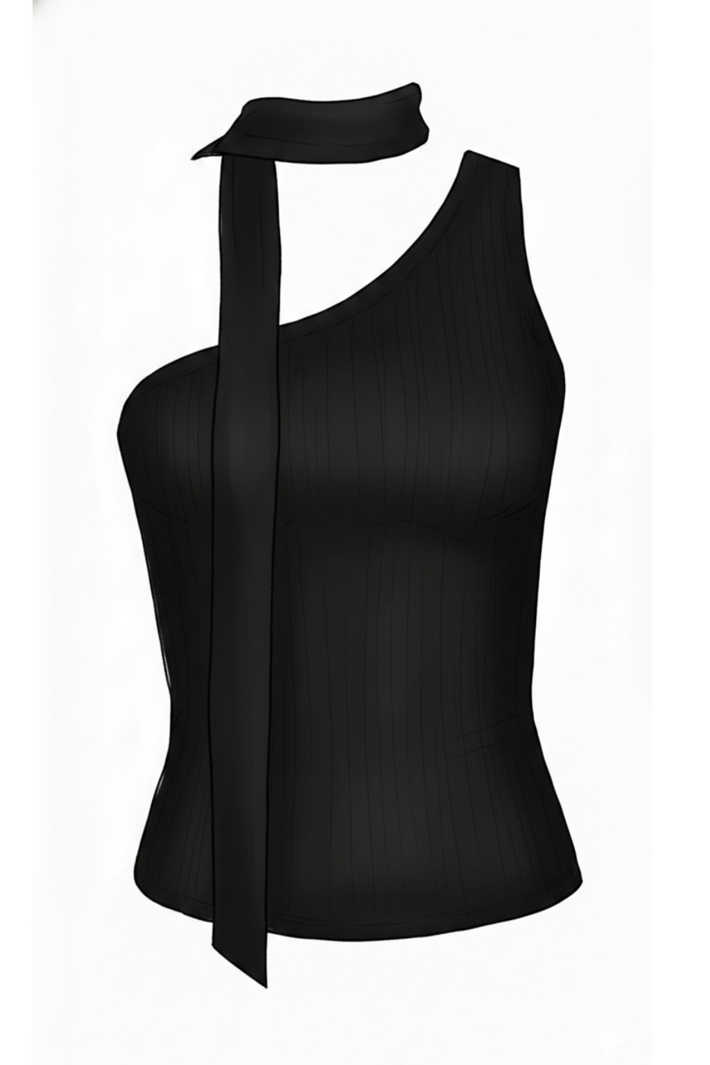 Emerson Coast One Shoulder Neck Scarf Tank