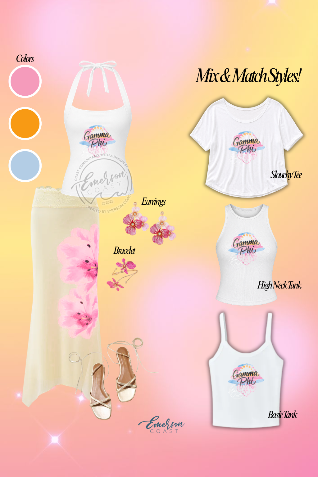 Gamma Phi Midnight Paradise Bid Day Tee