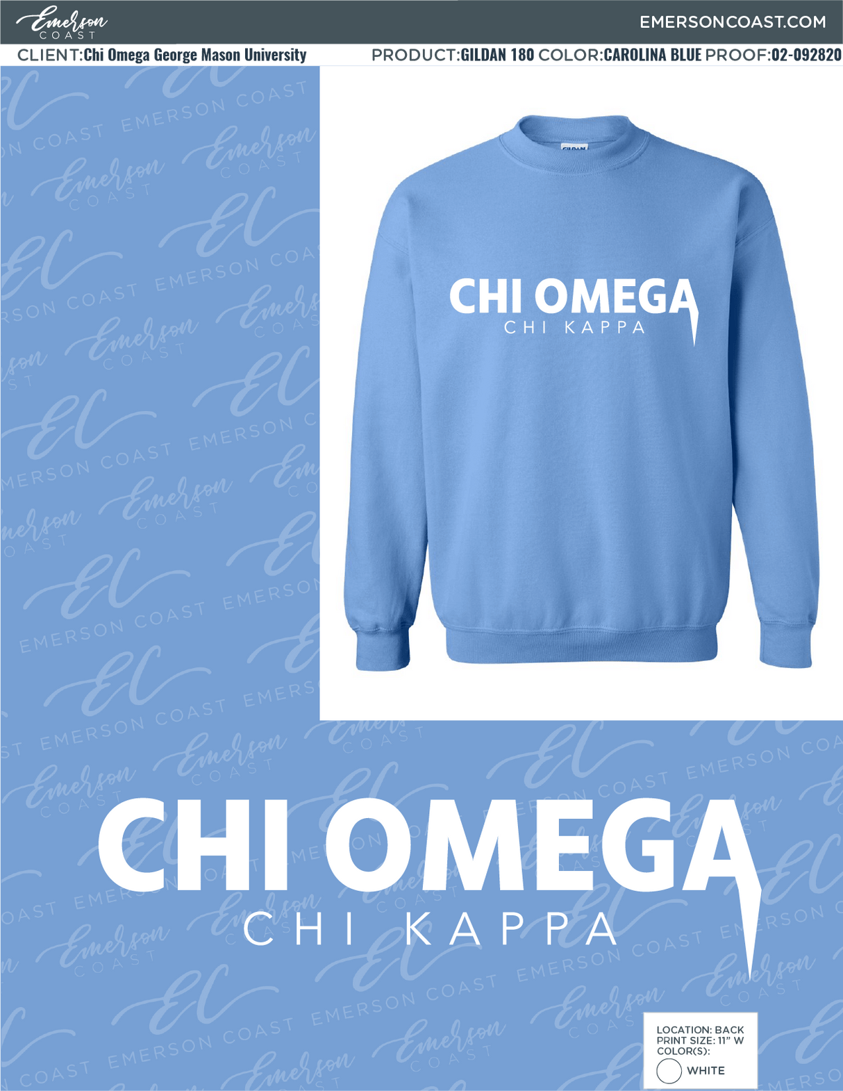 02-092820 Chi Omega George Mason University Sweatshirt 2020-01