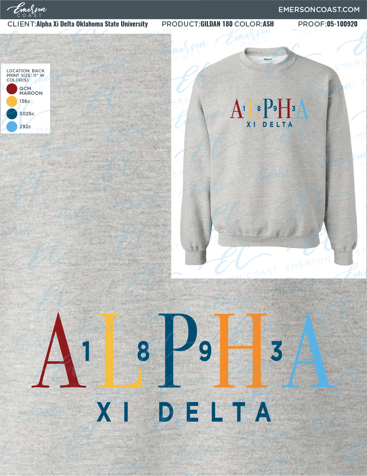 05-100920 Alpha Xi Delta Oklahoma State University Sweatshirt 2020-01