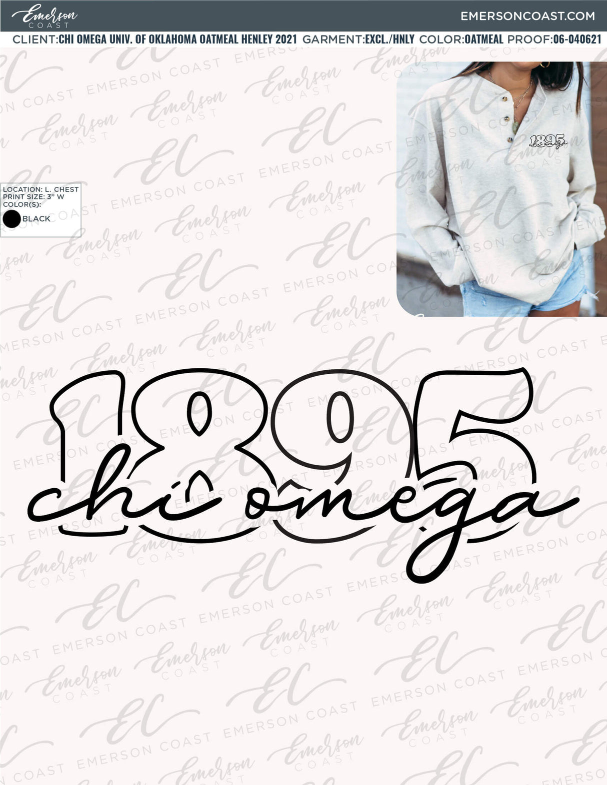 06-040621 Chi Omega University of Oklahoma Oatmeal Henley 2021