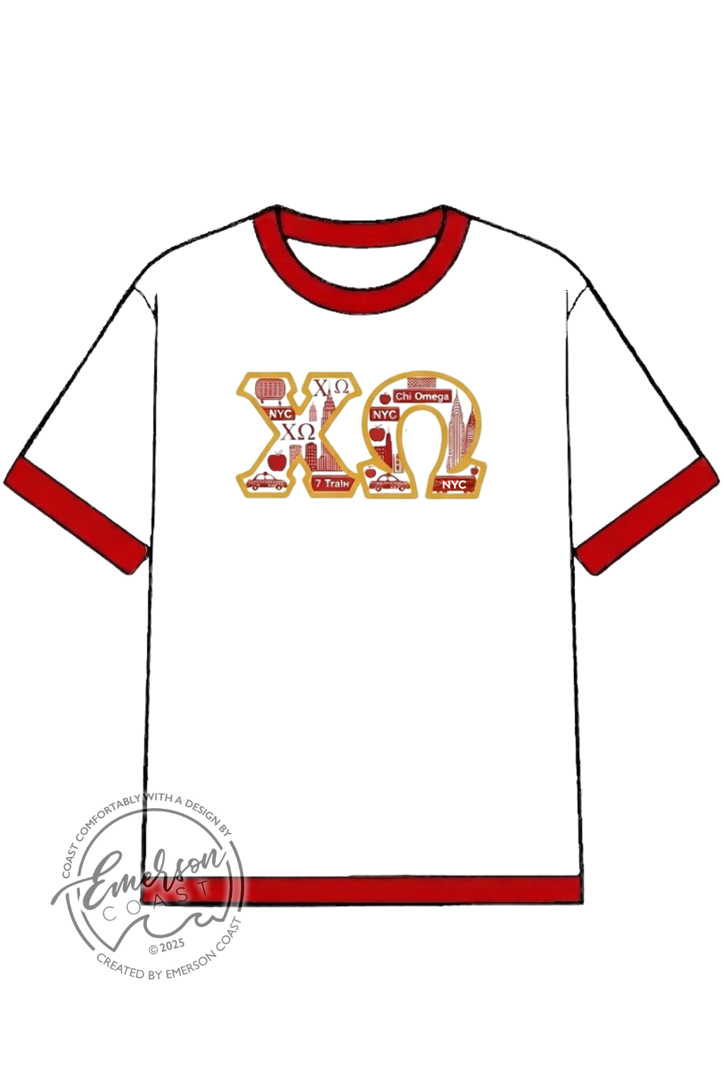 Chi Omega NYC Themed Bid Day Jersey