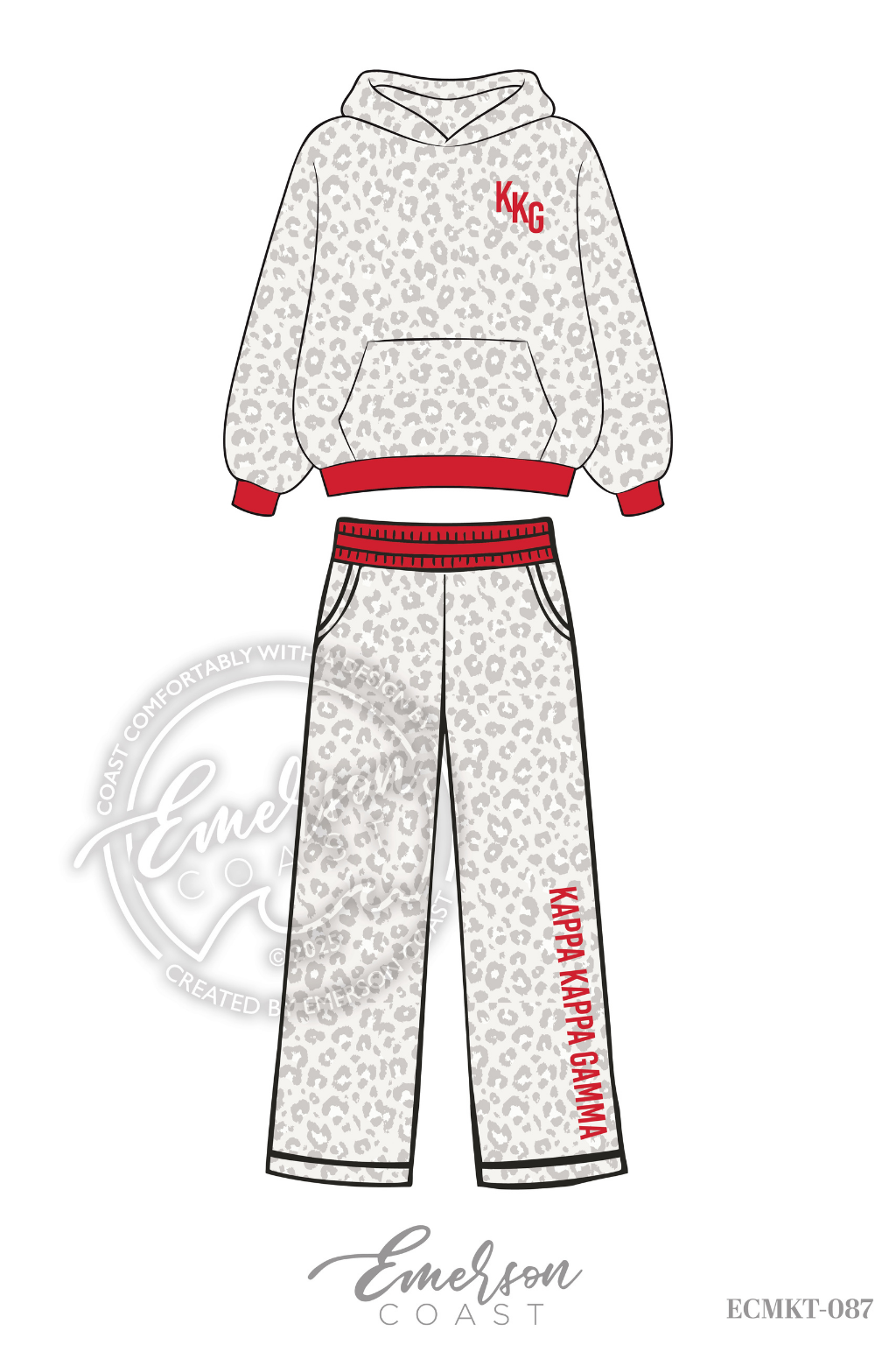 Kappa Kappa Gamma Leopard Print Hoodie/Pants Set