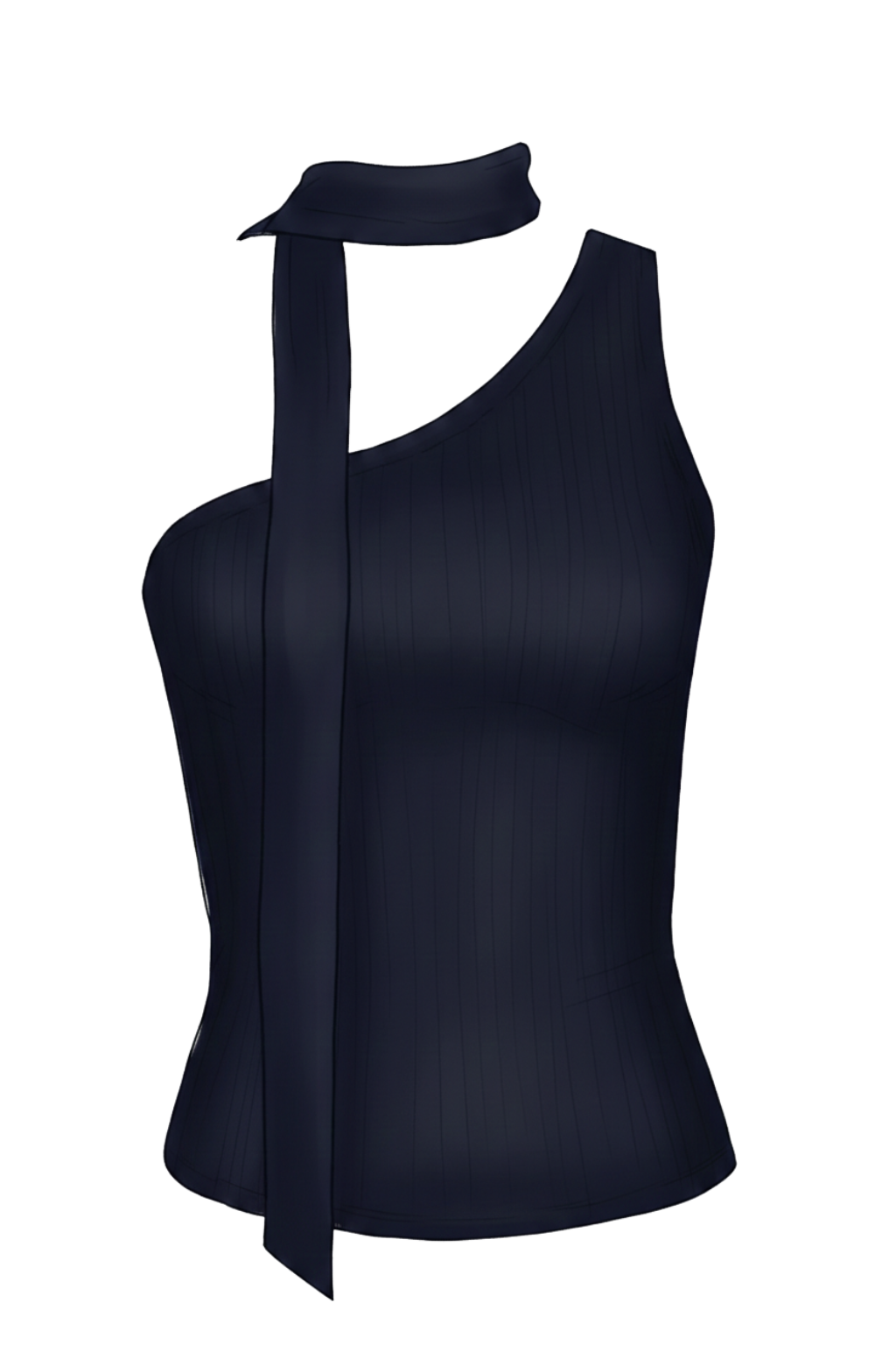 Emerson Coast One Shoulder Neck Scarf Tank