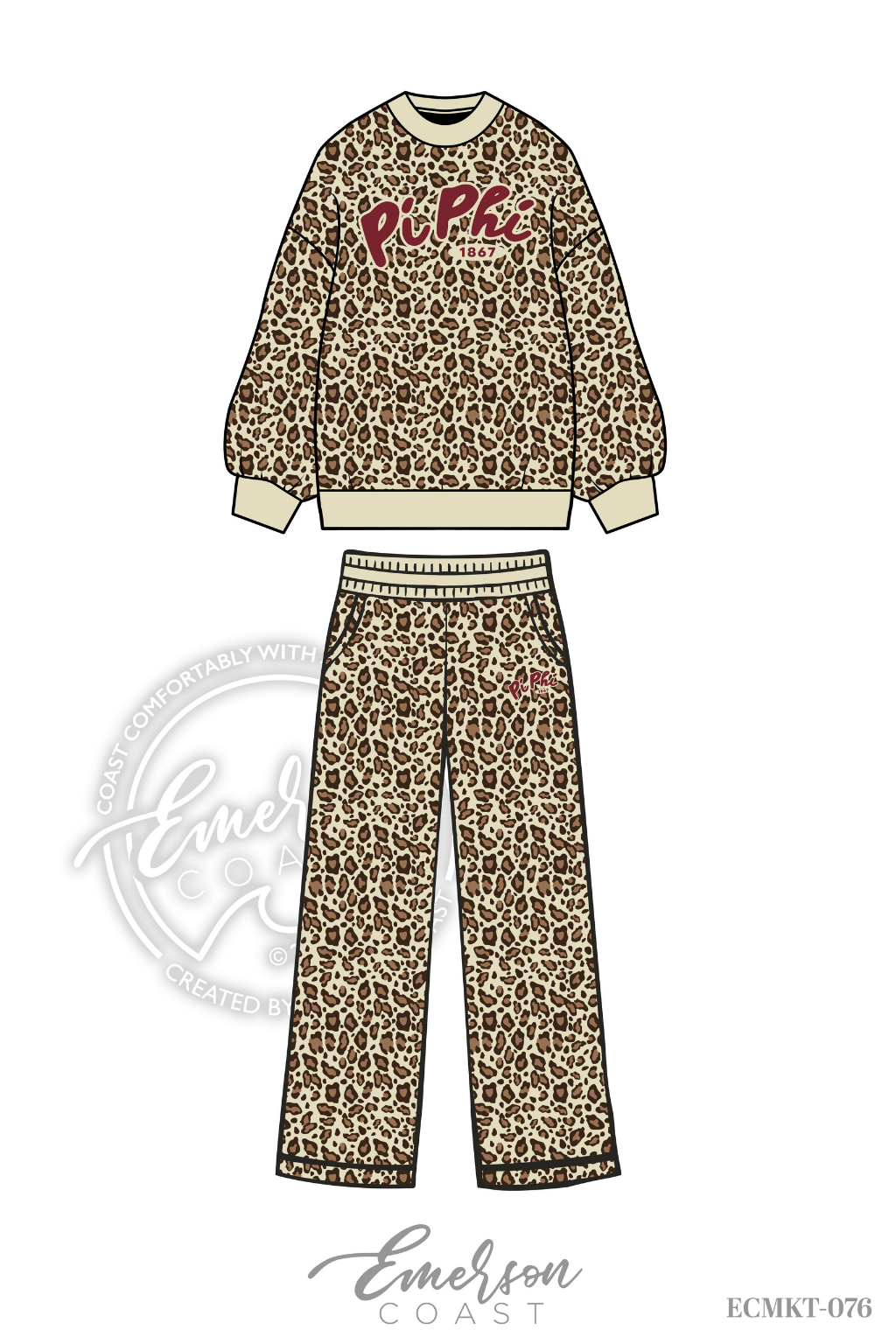 Pi Phi Cheetah Print Mock/Pants Set