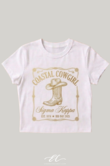 Sigma Kappa Gold Foil Costal Cowgirl Baby Tee