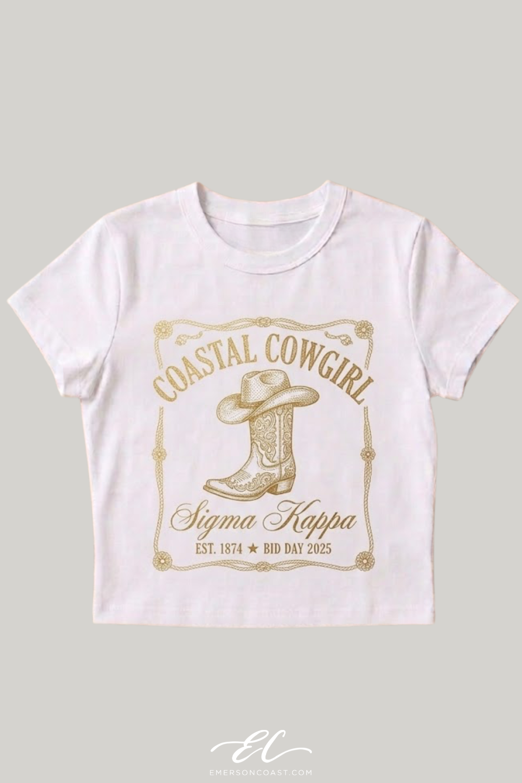 Sigma Kappa Gold Foil Costal Cowgirl Baby Tee